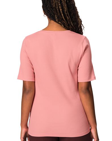 Damen-T-Shirt Clara, Regular Fit, gerippt rosa rosa - 36306650PINK - HEMA