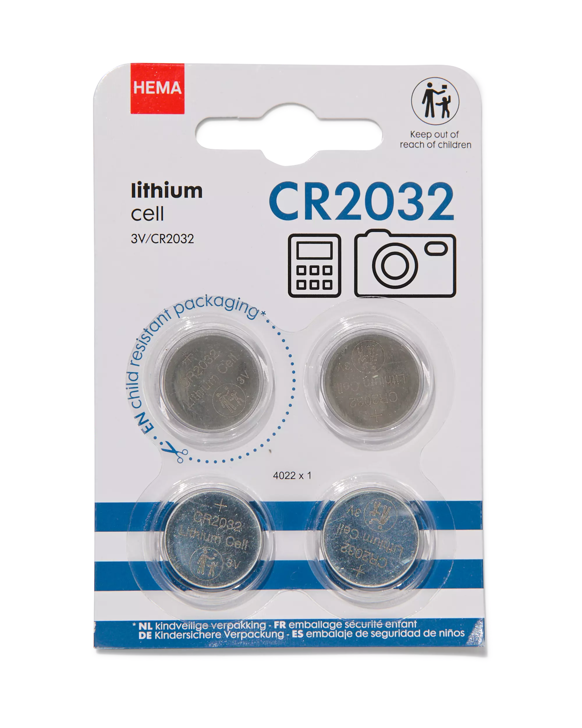 CR2032 lithium batterijen - 4 stuks
