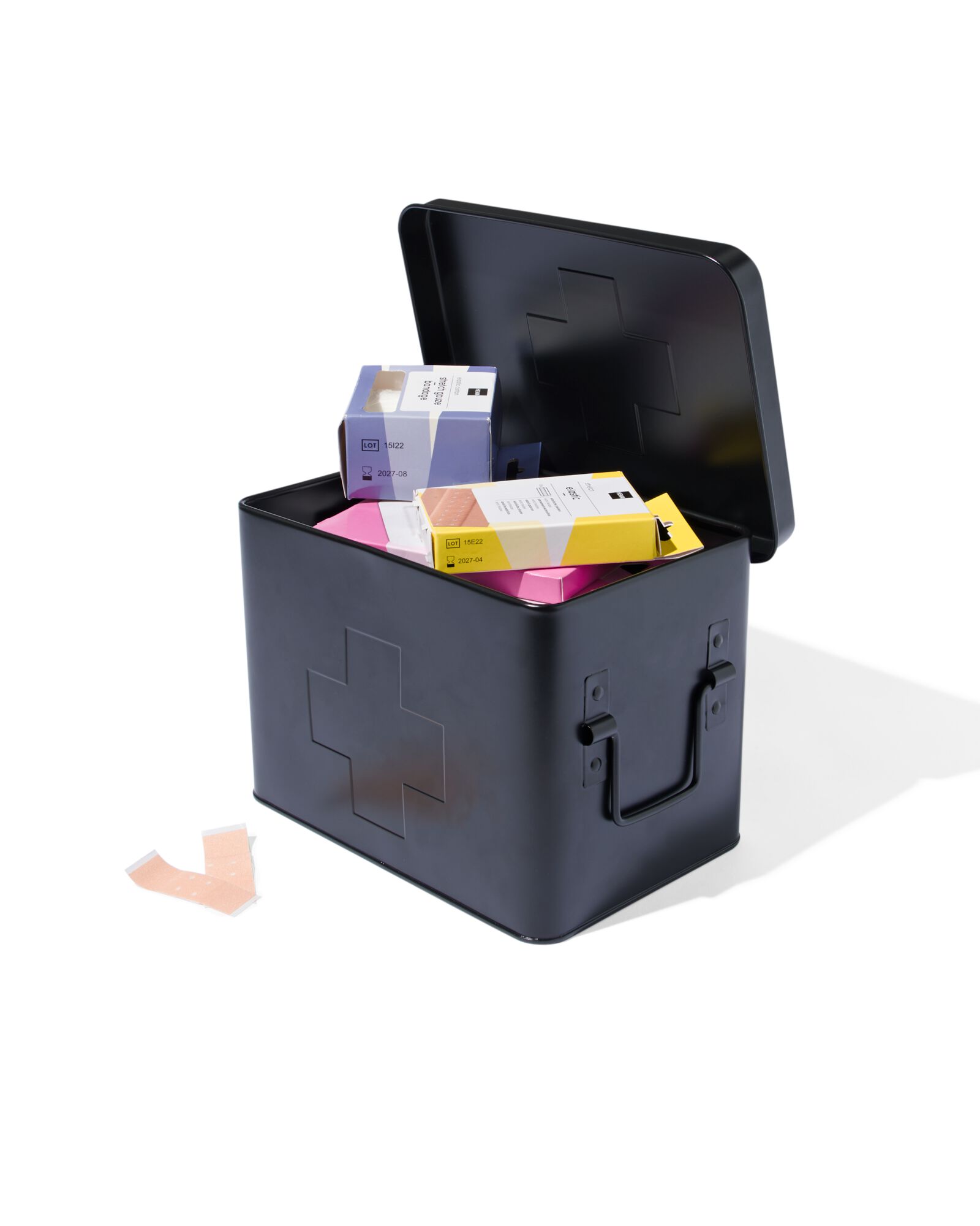 medicijnbox klein zwart 14.5x23x16 - 80330036 - HEMA