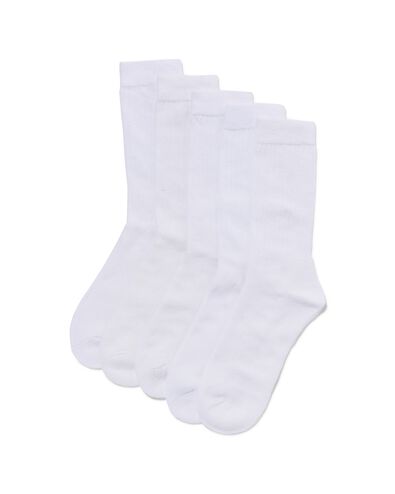 5 paires de chaussettes de sport homme blanc blanc - 4180020WHITE - HEMA