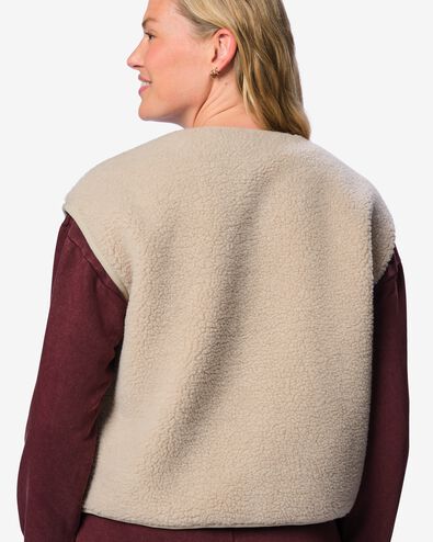 damesgilet teddy beige beige - 36215270BEIGE - HEMA