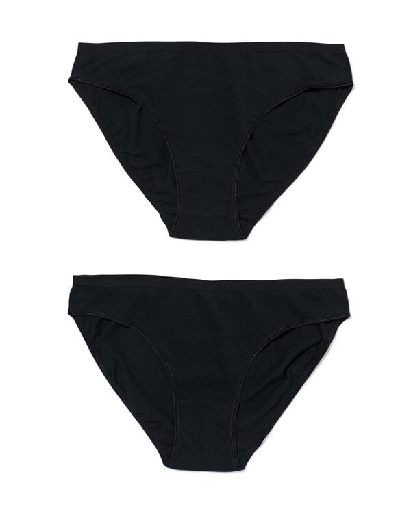 culotte femme en coton - lot de 2 noir noir - 19610900BLACK - HEMA