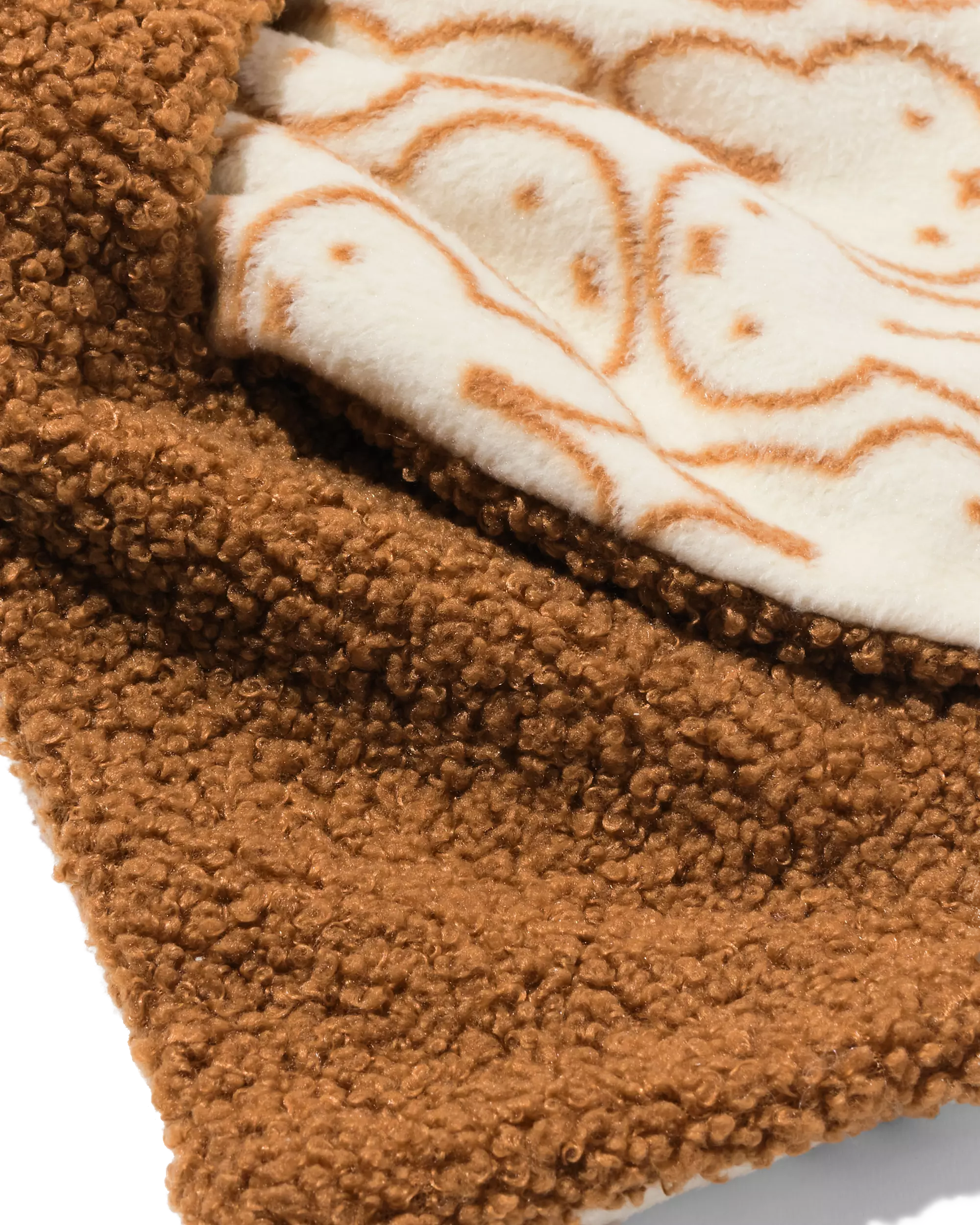 nijntje-Bild auf braunem Babel Babyschal aus Teddy-Bouclé