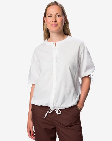 damesblouse Sophie katoen wit wit - 36211770WHITE - HEMA