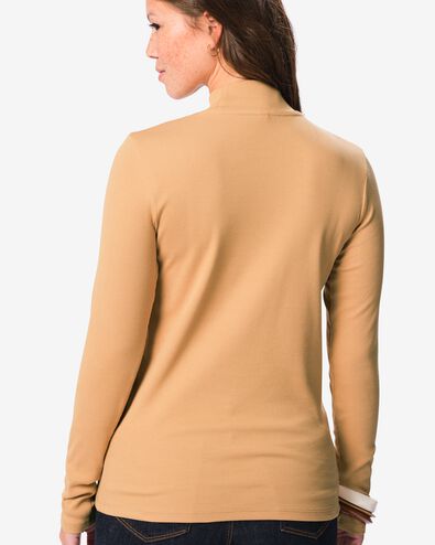 Damen-T-Shirt, Regular Fit, gerippt beige beige - 36306380BEIGE - HEMA