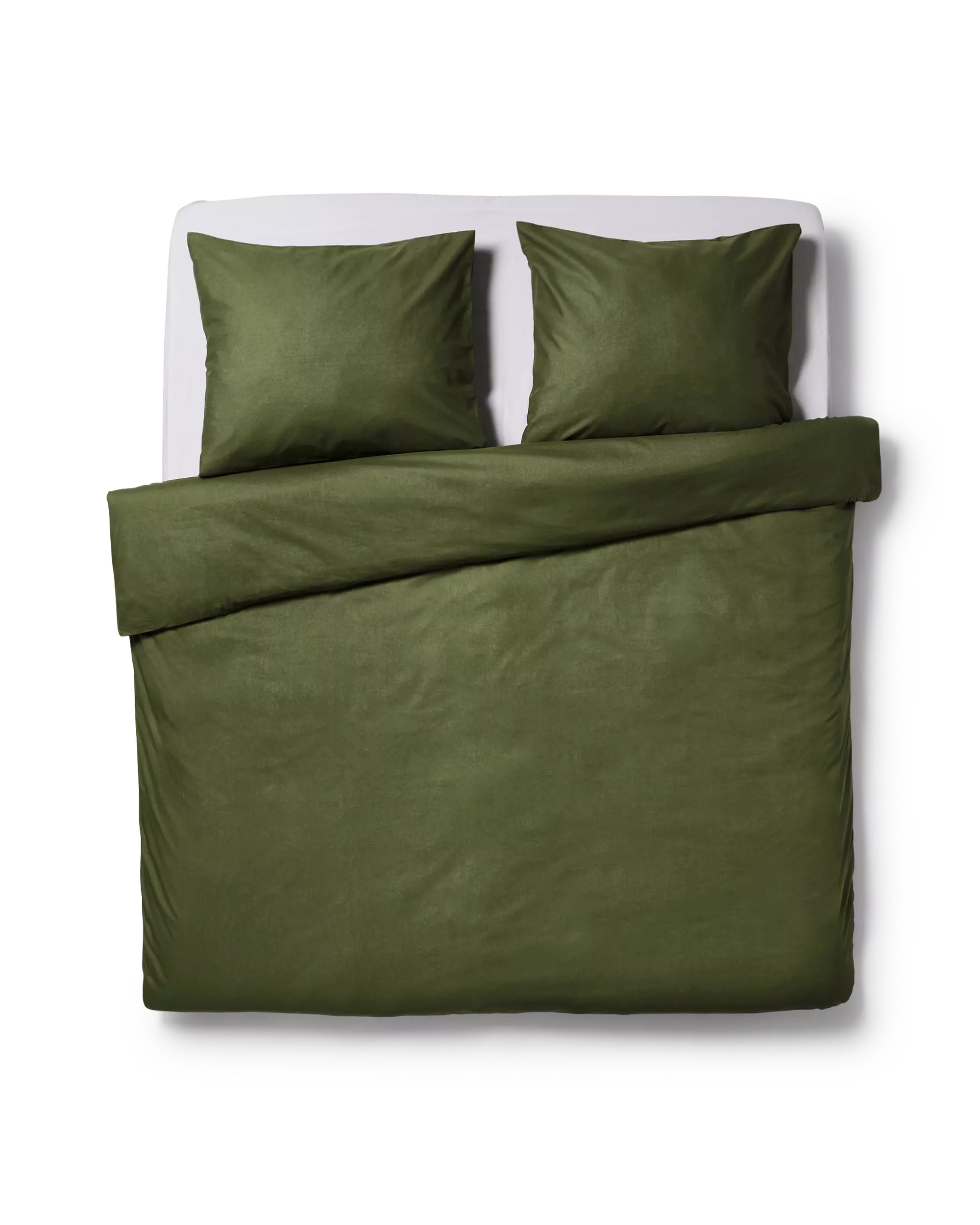 housse de couette 200x200/220 coton doux vert mousse