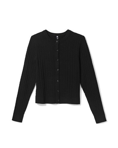 damesvest Livia kabel zwart zwart - 36213860BLACK - HEMA