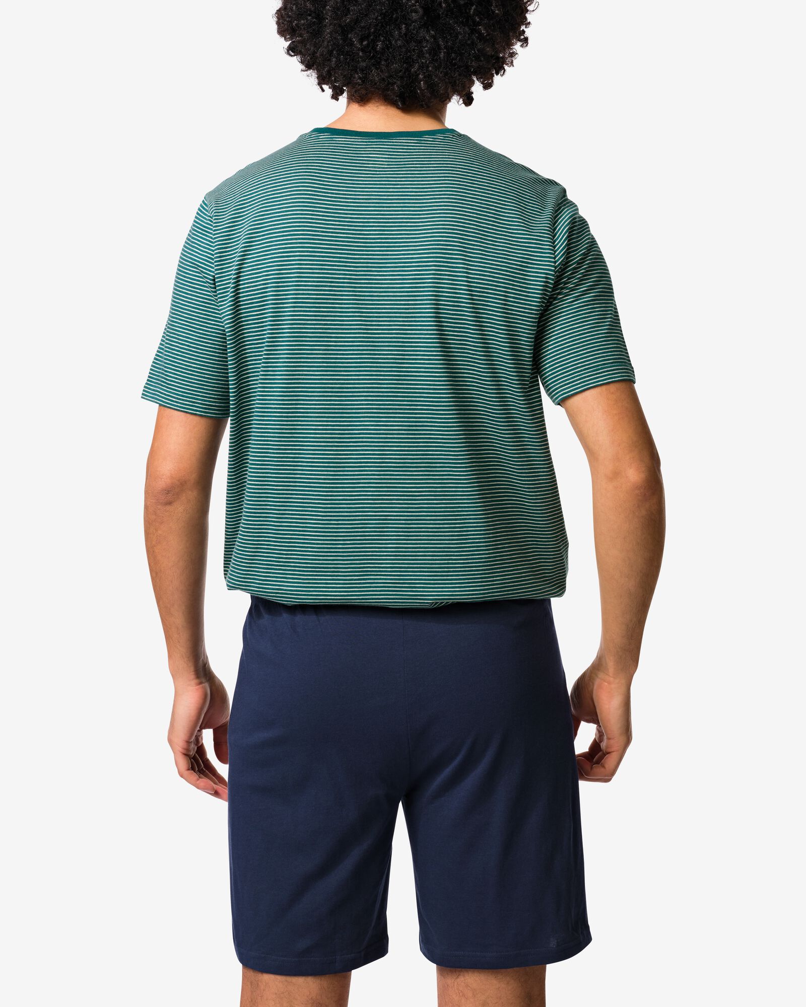 pyjashort homme Jaap jersey rayures vert fonc&eacute; - 23686520DARKGREEN - HEMA