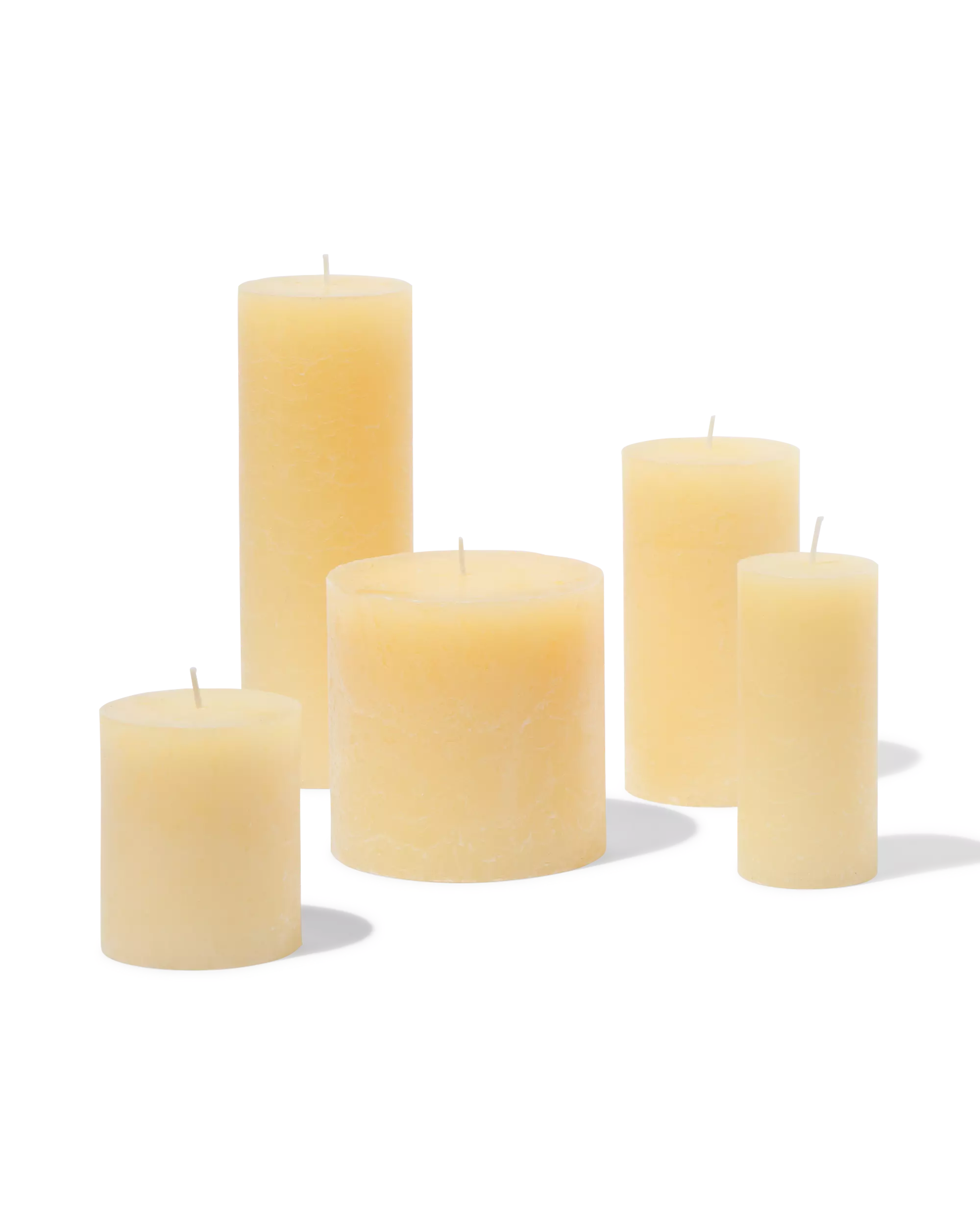 bougie rustique Ø5x11cm jaune clair