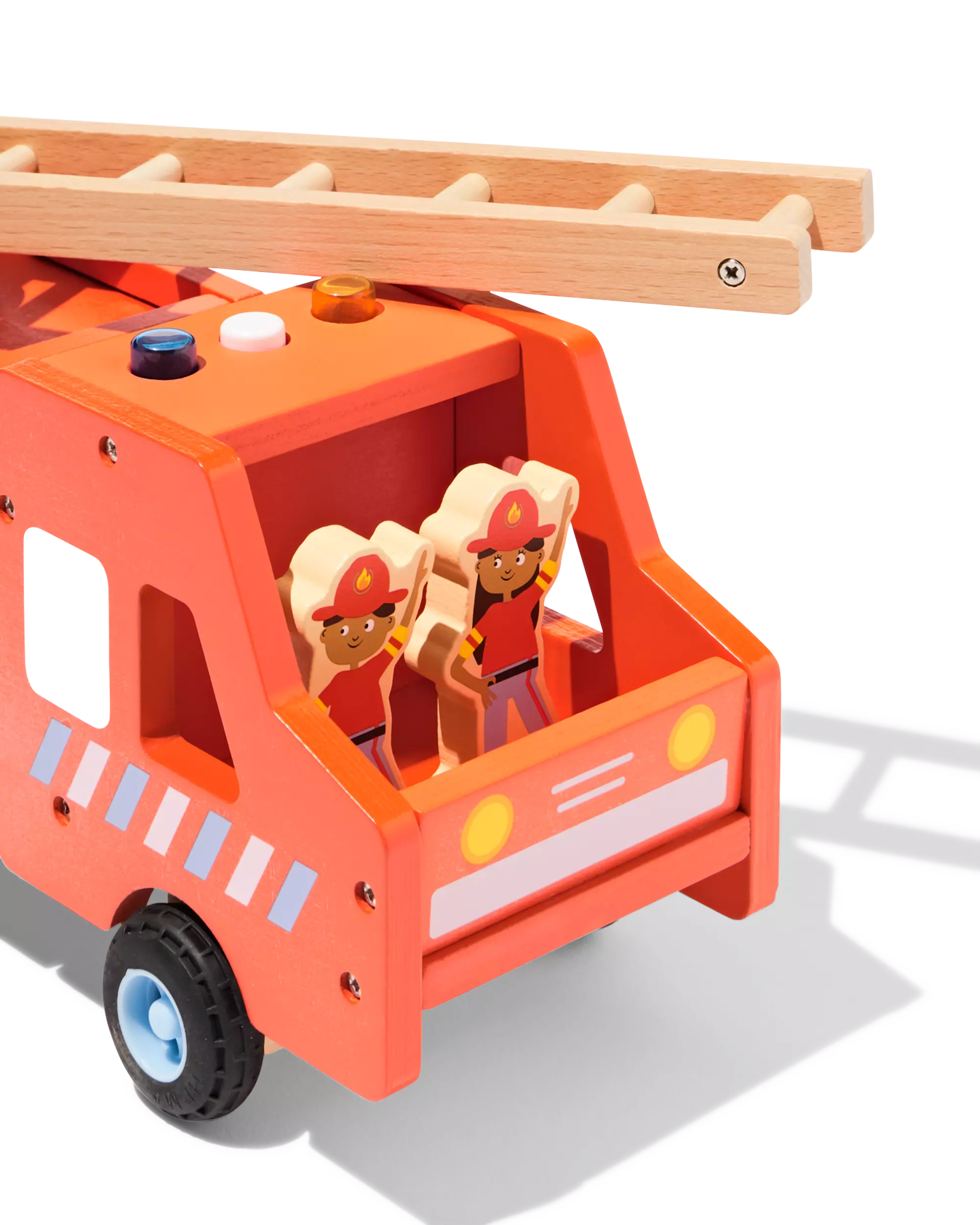 camion de pompiers 27x16x13cm bois