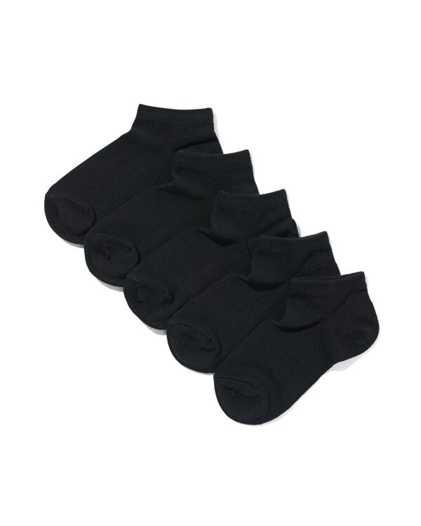 kinder enkelsokken met katoen - 5 paar zwart zwart - 4379720BLACK - HEMA