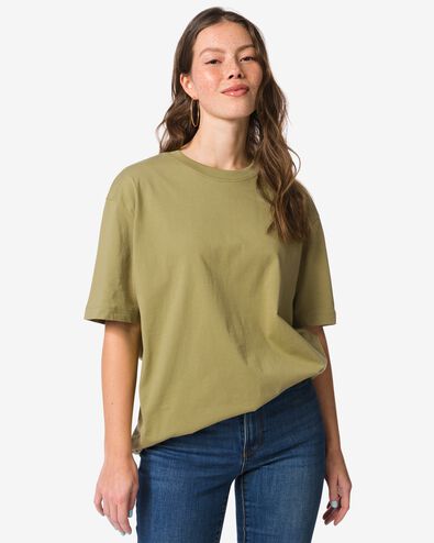 t-shirt femme Do relaxed fit vert vert - 36303520GREEN - HEMA