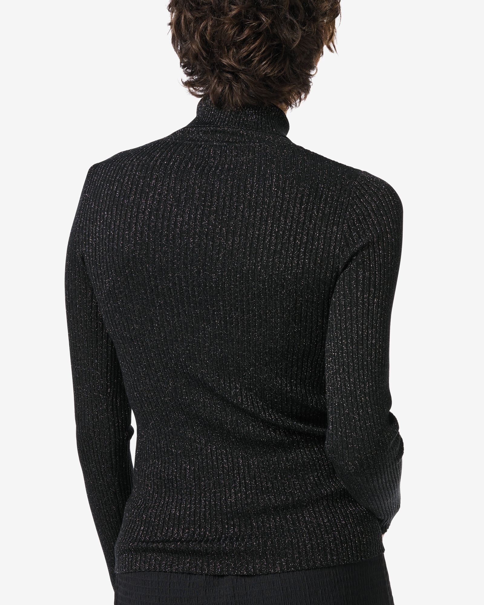 dames coltrui Nova met ribbels en glitters zwart zwart - 36245480BLACK - HEMA