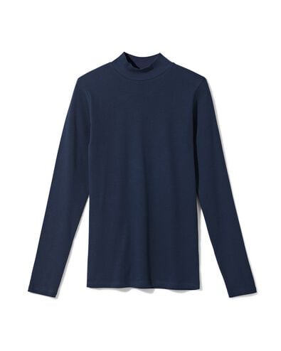 Damen-T-Shirt, Regular Fit, gerippt dunkelblau dunkelblau - 36306390DARKBLUE - HEMA