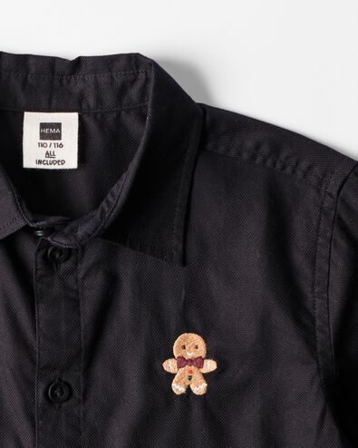 chemise enfant bonhomme en pain d'&eacute;pice noir noir - 30730301BLACK - HEMA
