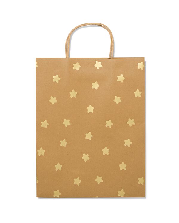 sac cadeau L 39 x 24 cm papier kraft &agrave; &eacute;toiles - 25702211 - HEMA