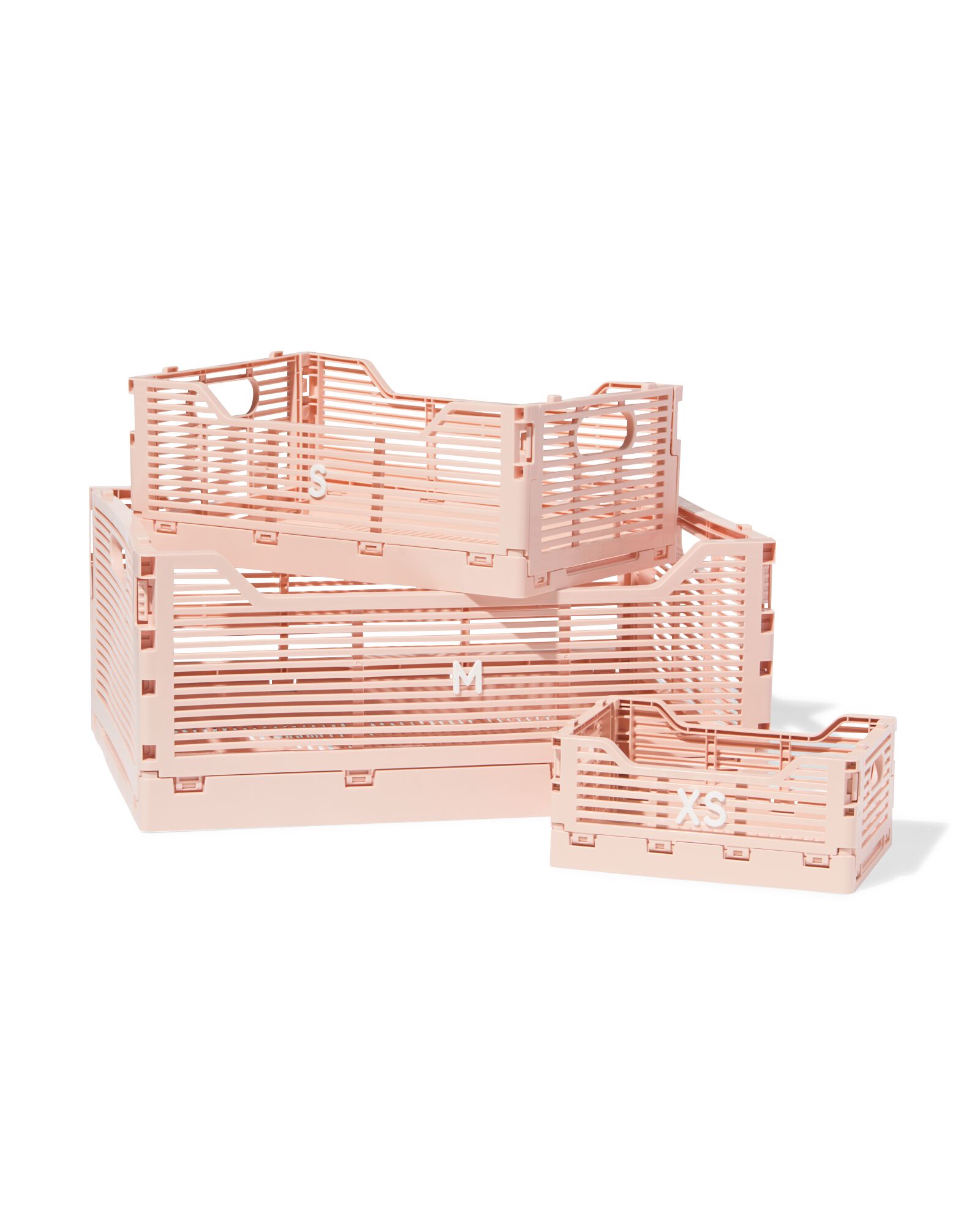 caisse pliante lettres recycl&eacute;e S rose p&acirc;le rose p&acirc;le S  20 x 30 x 11,5 - 39811071 - HEMA