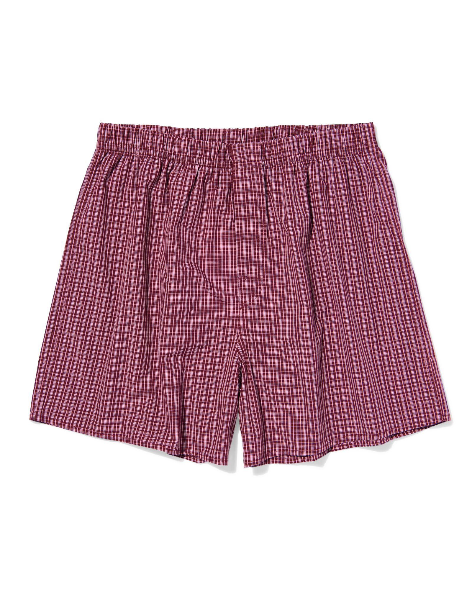 Lockere Herren-Boxershorts, kariert dunkelrot dunkelrot - 19190550DARKRED - HEMA