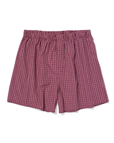 Lockere Herren-Boxershorts, kariert dunkelrot dunkelrot - 19190550DARKRED - HEMA