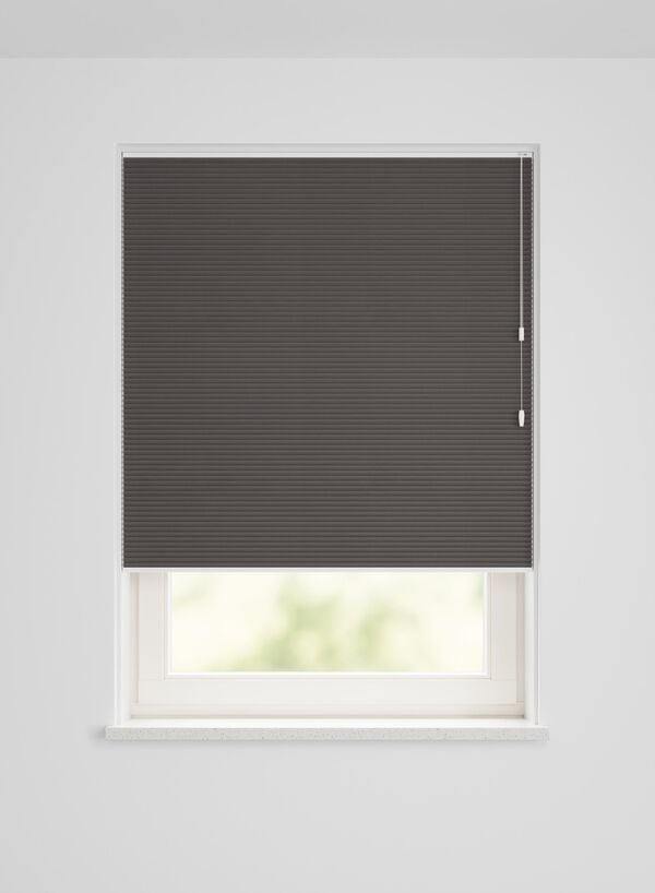 pliss&eacute; dubbel verduisterend uni zwart zwart - 46130236BLACK - HEMA