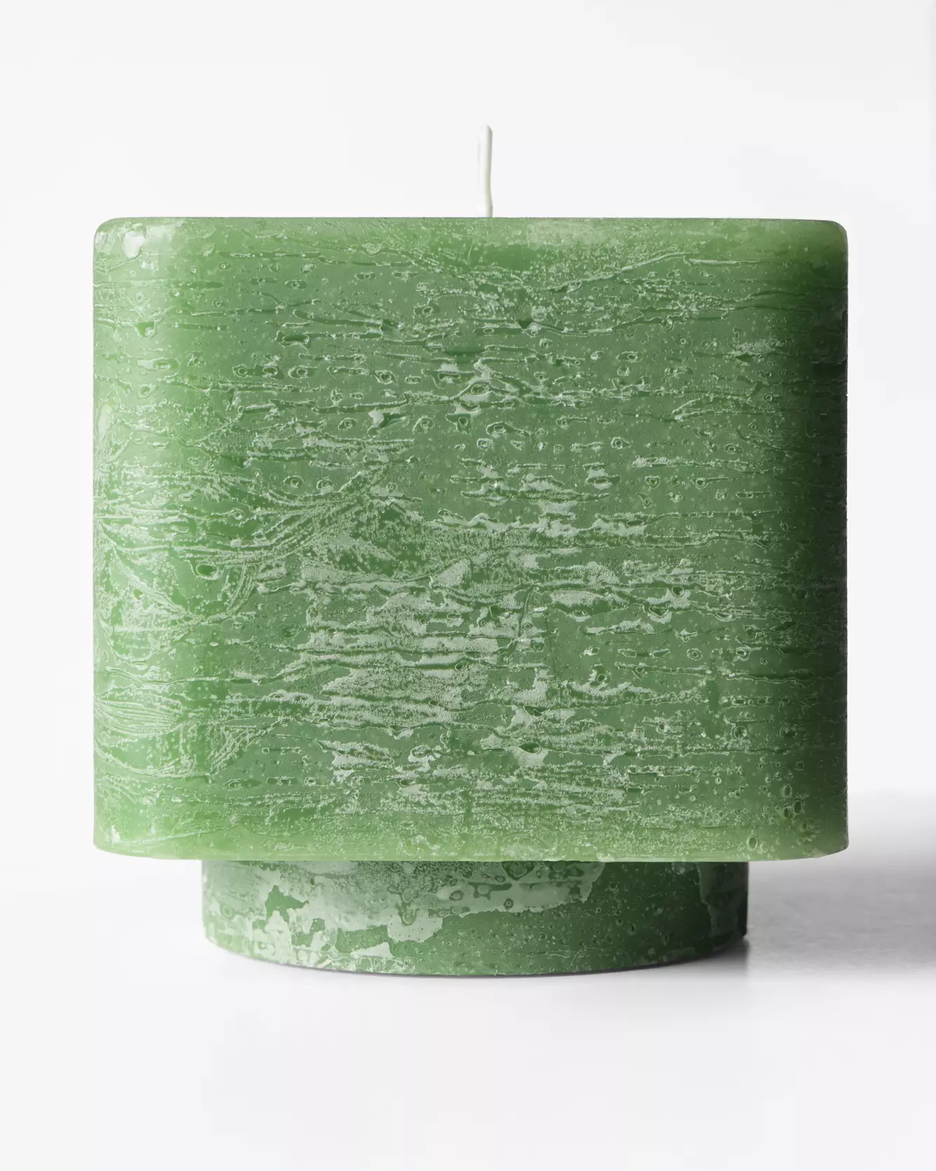 bougie cylindrique 9 x 9 x 9 cm rustique couleur olive