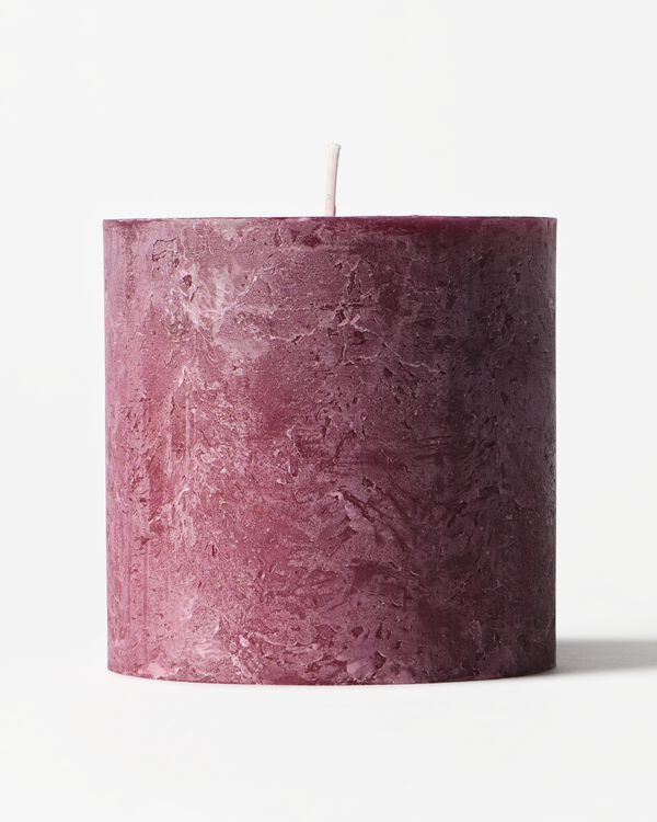 bougie cylindrique ⌀10x10cm rustique aubergine - 13504251 - HEMA