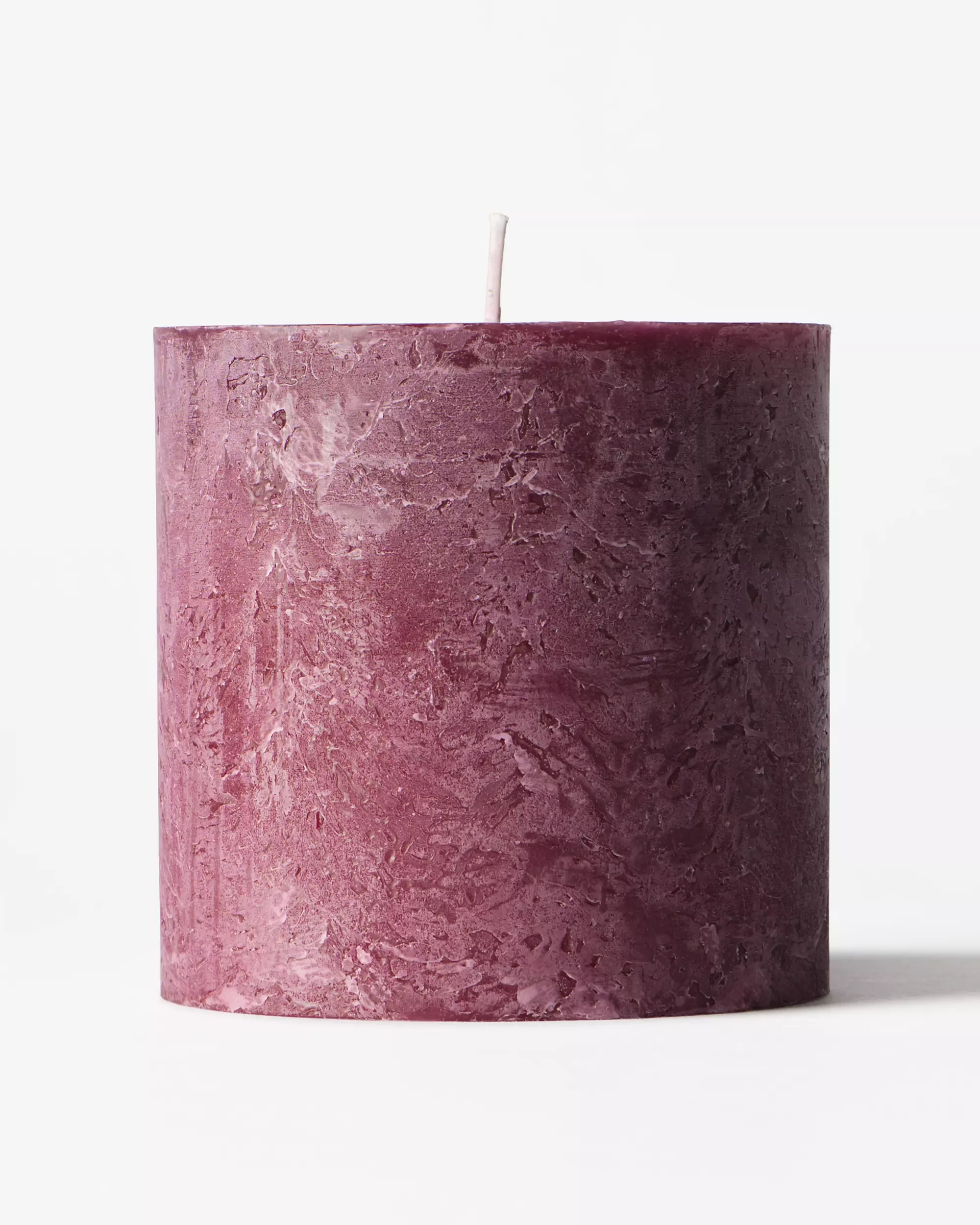 bougie cylindrique ⌀10x10cm rustique aubergine