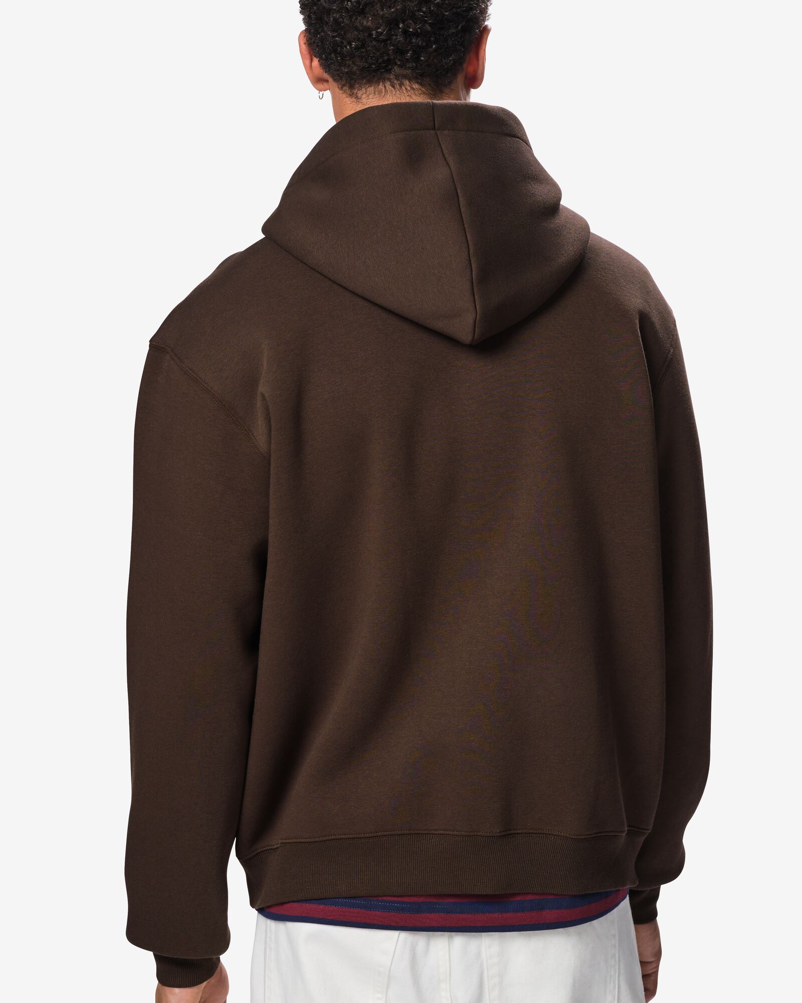 herenvest sweatstof donkerbruin donkerbruin - 2101030DARKBROWN - HEMA