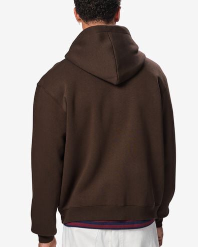 herenvest sweatstof donkerbruin donkerbruin - 2101030DARKBROWN - HEMA