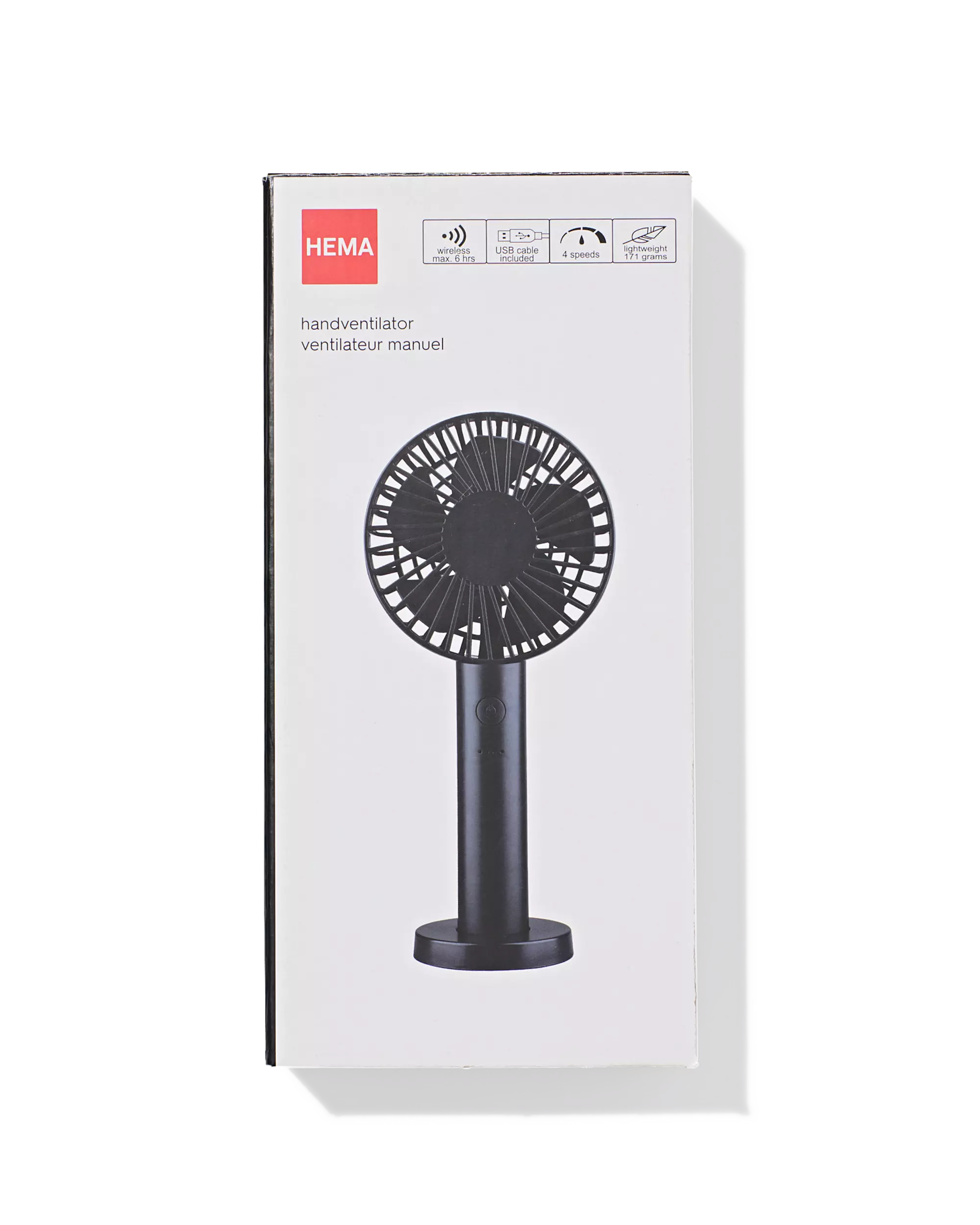 ventilateur à main ⌀11,5x23,5cm noir