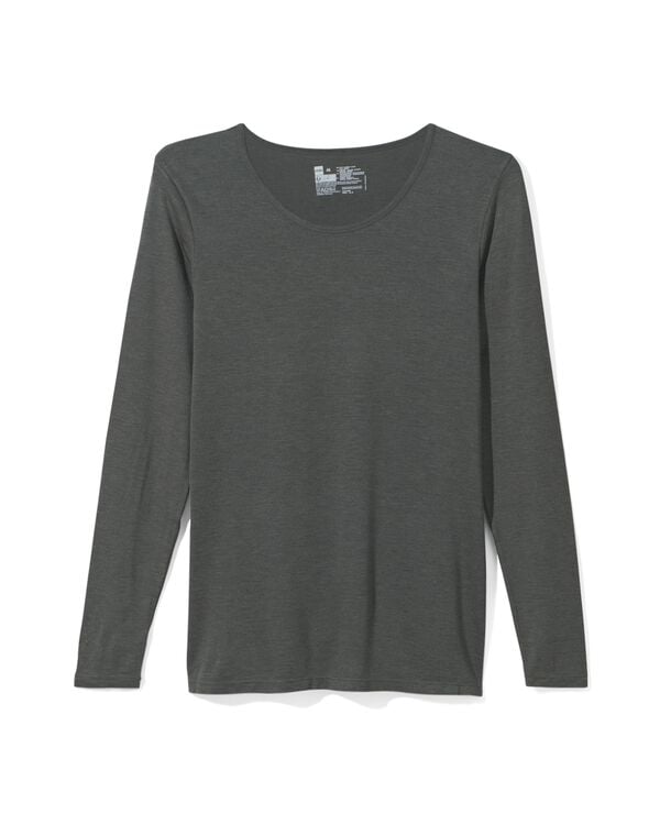 dames temptech T-shirt lange mouw grijsmelange