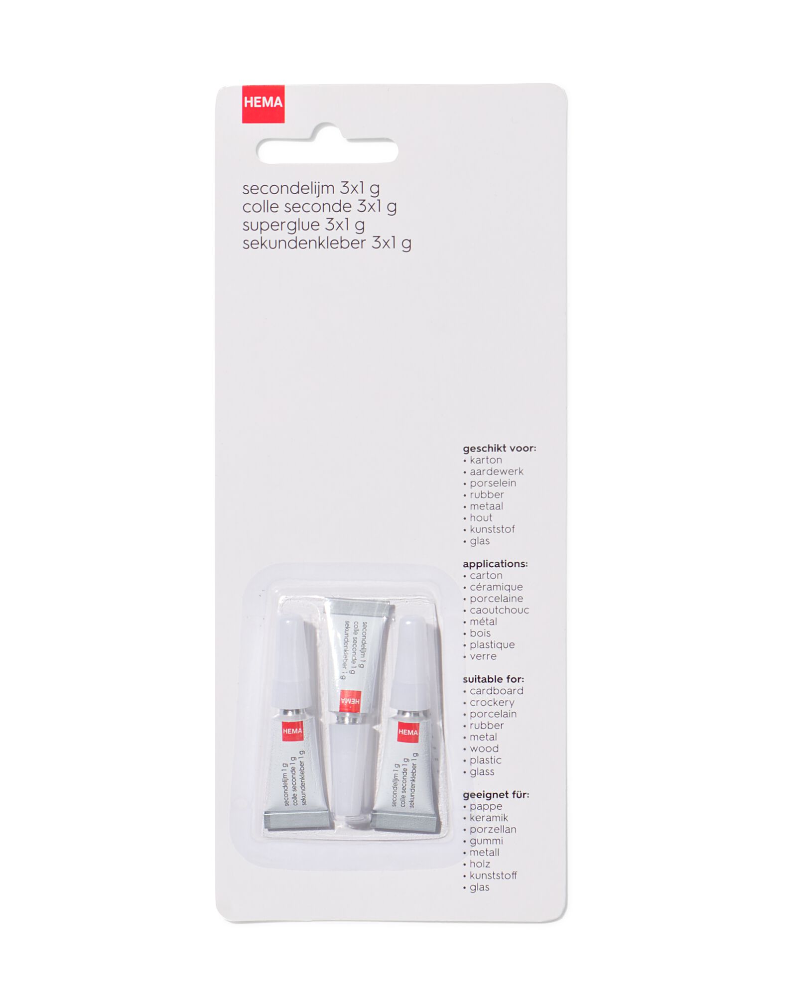 superglue liquide 1 g - 3 pi&egrave;ces - 81000017 - HEMA