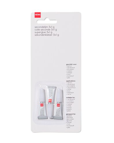 superglue liquide 1 g - 3 pi&egrave;ces - 81000017 - HEMA