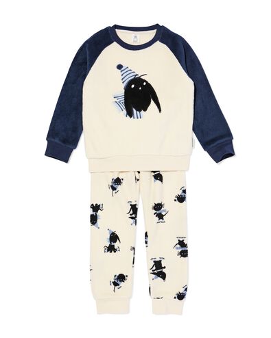 Takkie kinderpyjama fleece gebroken wit gebroken wit - 23003000OFFWHITE - HEMA