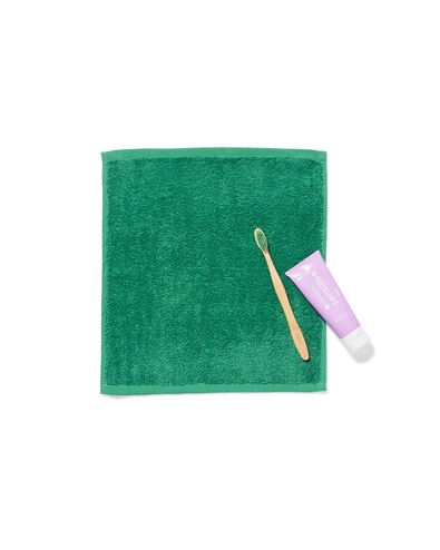 gezichtdoekjes zware kwaliteit middengroen - 4 stuks middengroen gezichtsdoekjes 30 x 30 - 5282881 - HEMA
