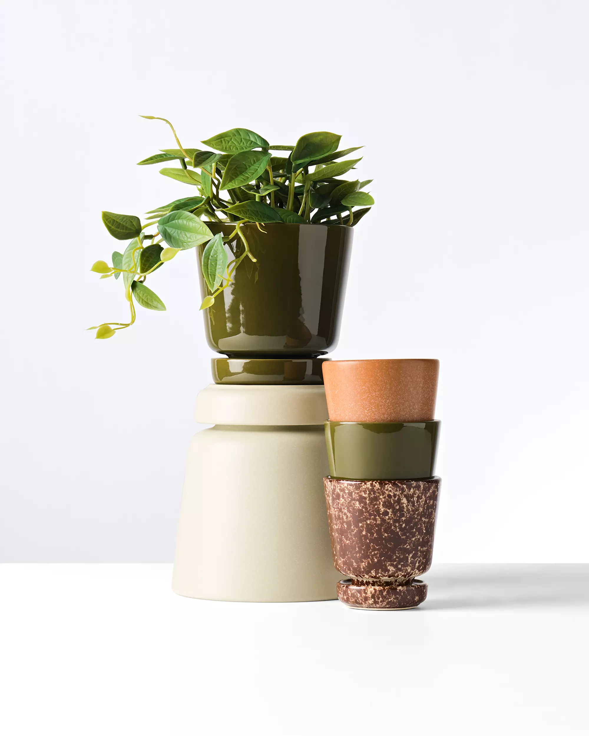 cache-pot ⌀8x8 cm céramique verte