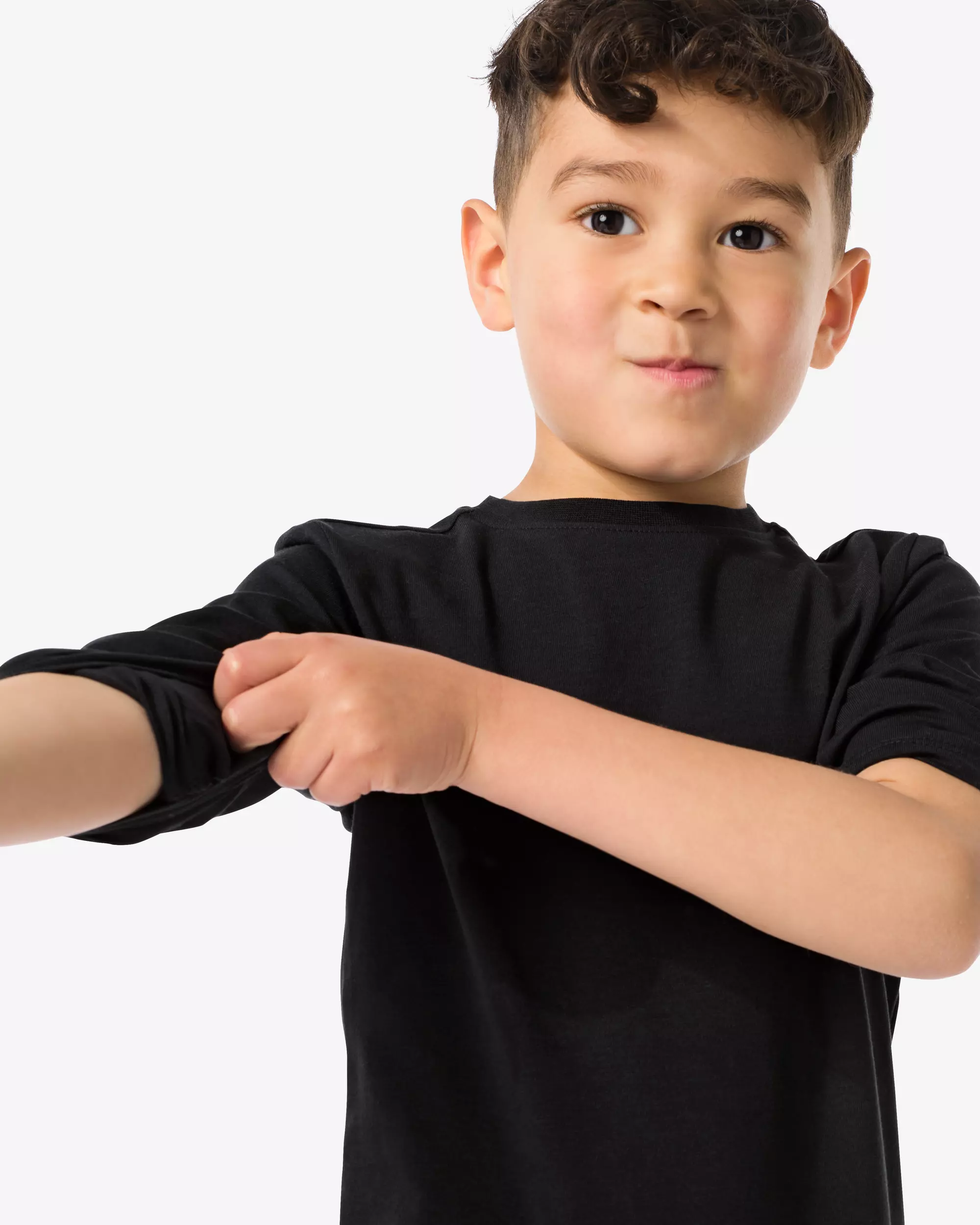 kinder basis t-shirts stretch katoen - 2 stuks