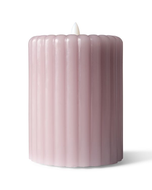 bougie cylindrique led ⌀7,5 x 10 cm nervur&eacute;e naturelle - 13550228 - HEMA
