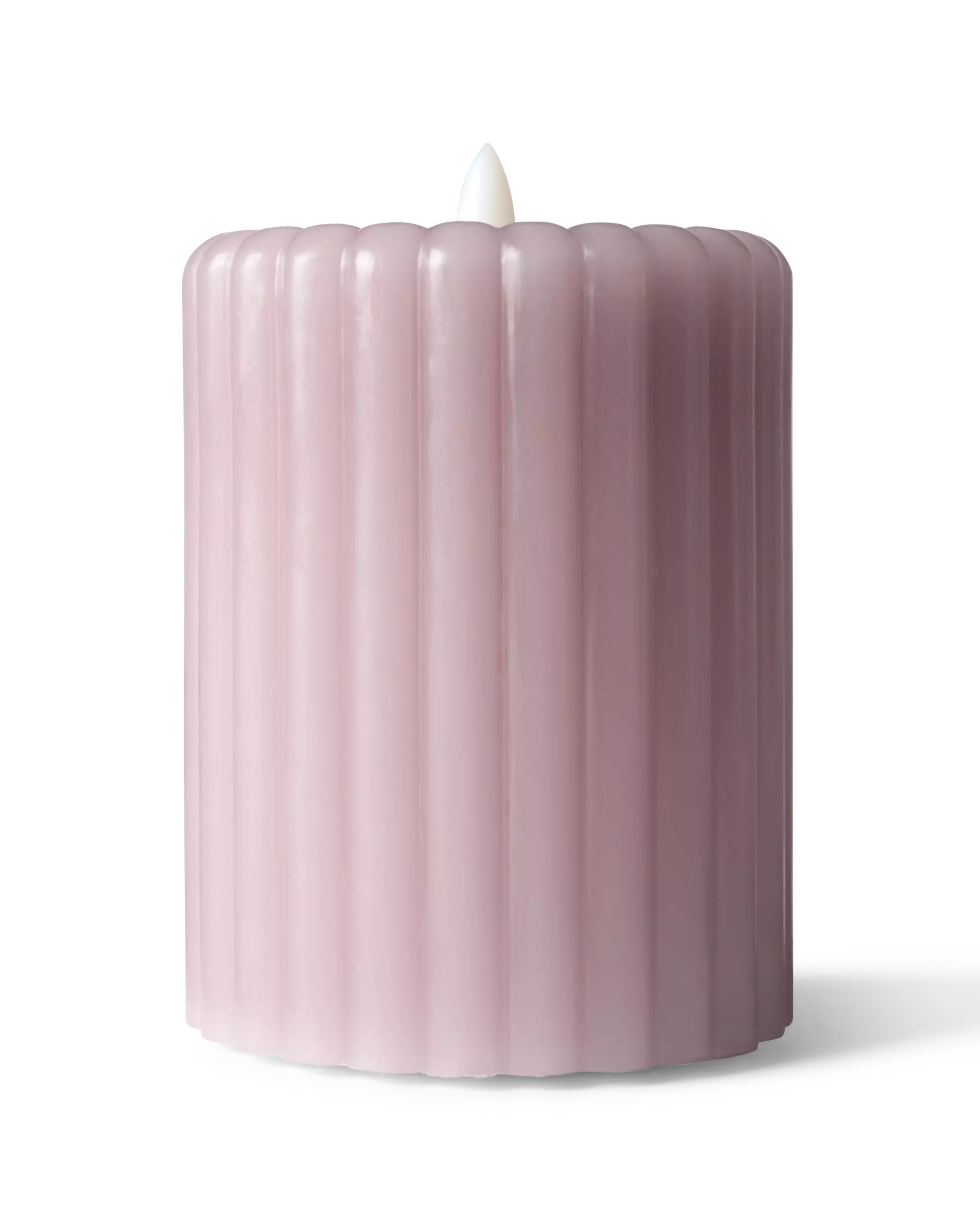 bougie cylindrique led ⌀7,5 x 10 cm nervurée naturelle