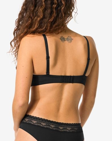 voorgevormde bh zonder beugel recycled/micro zwart zwart - 21880480BLACK - HEMA