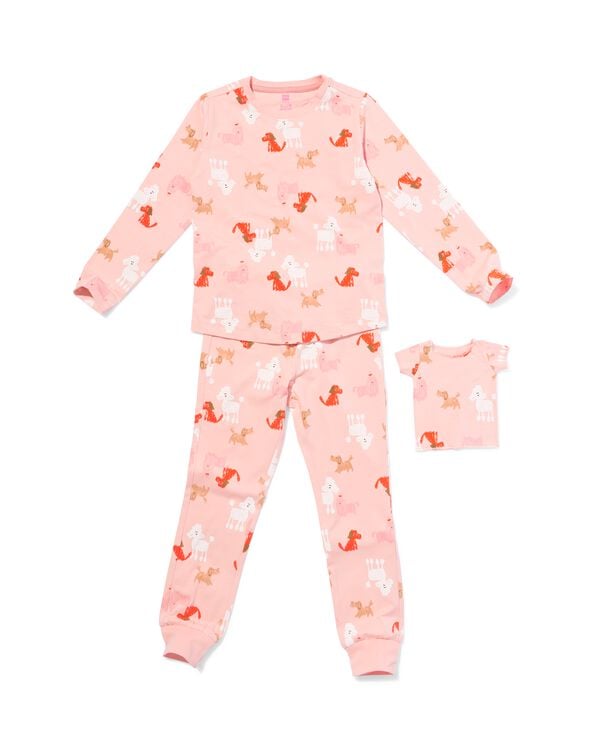 kinderpyjama honden met poppenpyjama lichtroze lichtroze - 23000420LIGHTPINK - HEMA