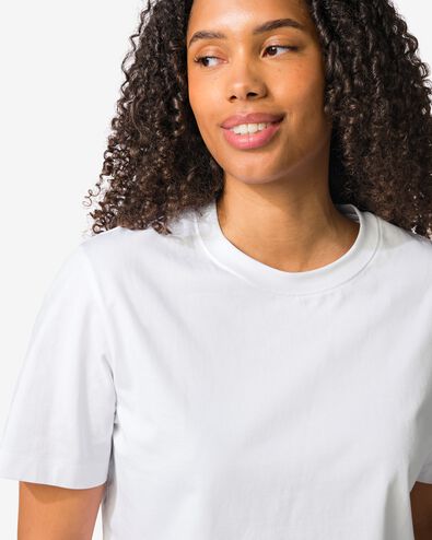 Damen-T-Shirt, normale Passform wei&szlig; wei&szlig; - 36300660WHITE - HEMA