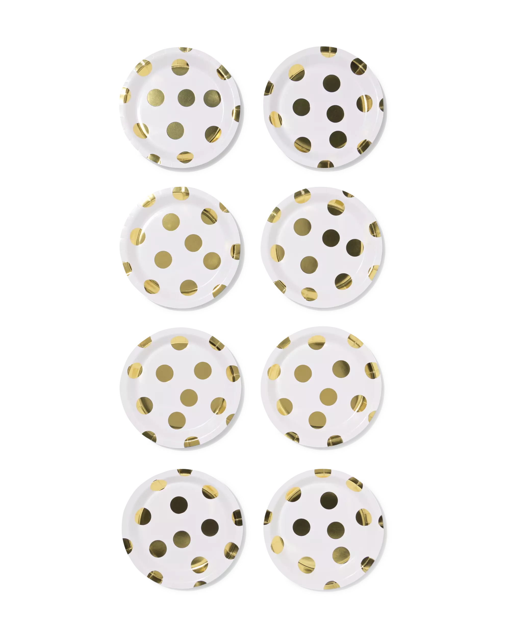 assiettes carton ⌀17,5cm pois dorés - 8 pièces
