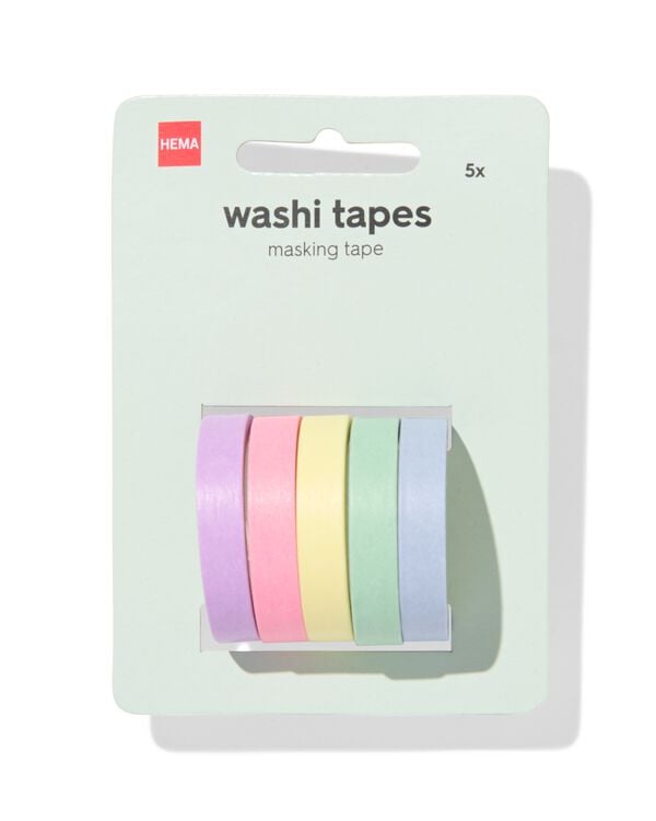 washi tapes arc-en-ciel - 5 pi&egrave;ces - 14170192 - HEMA