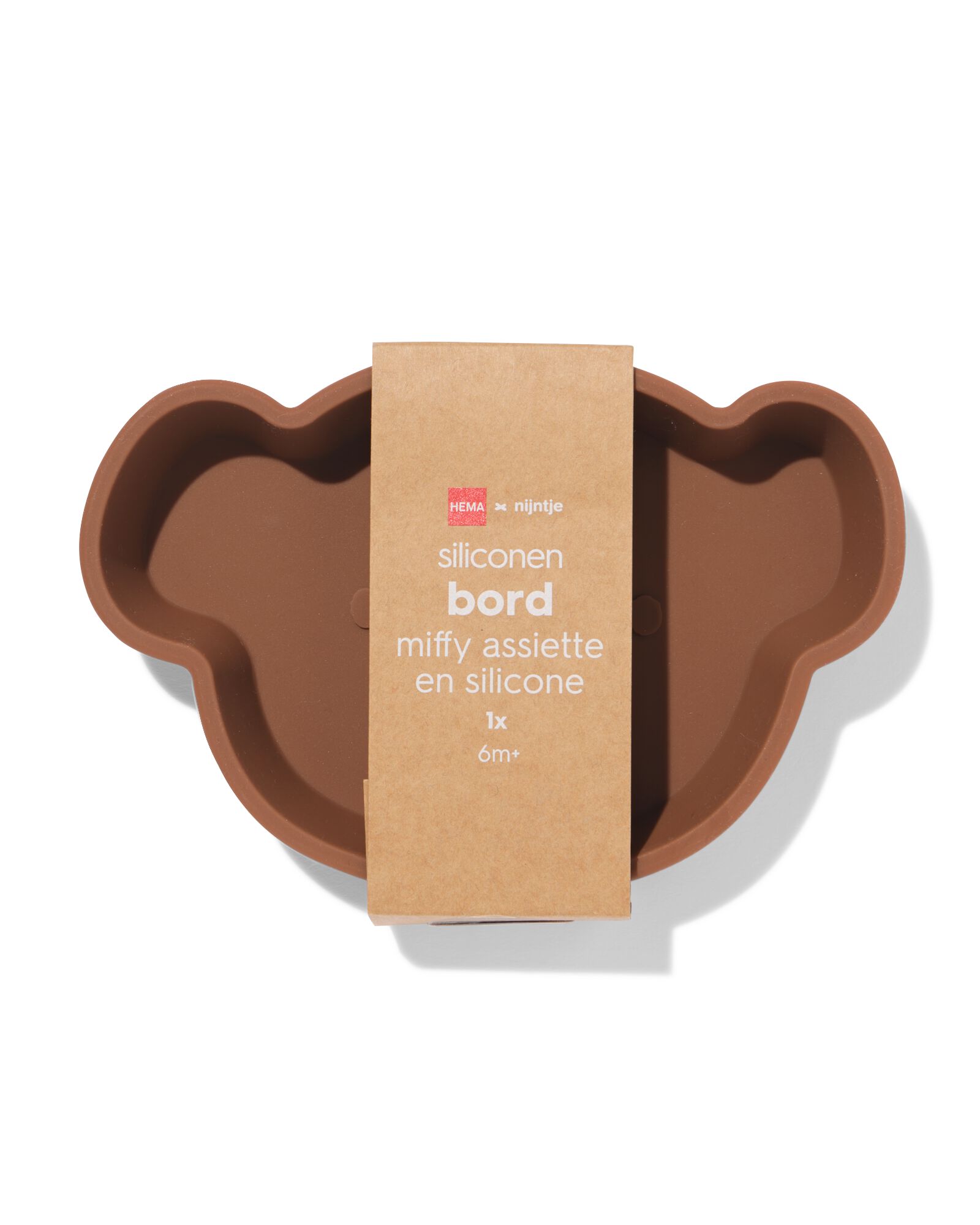 assiette miffy 17,5 x 11,76 cm silicone marron - 14201104 - HEMA