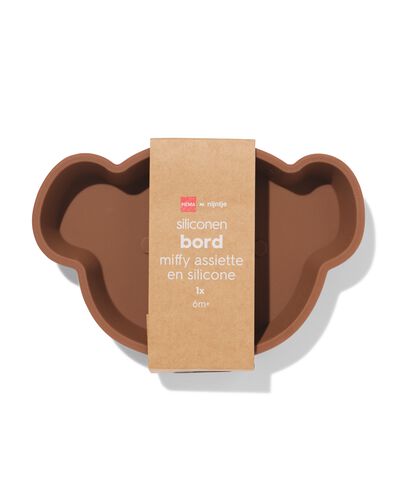assiette miffy 17,5 x 11,76 cm silicone marron - 14201104 - HEMA