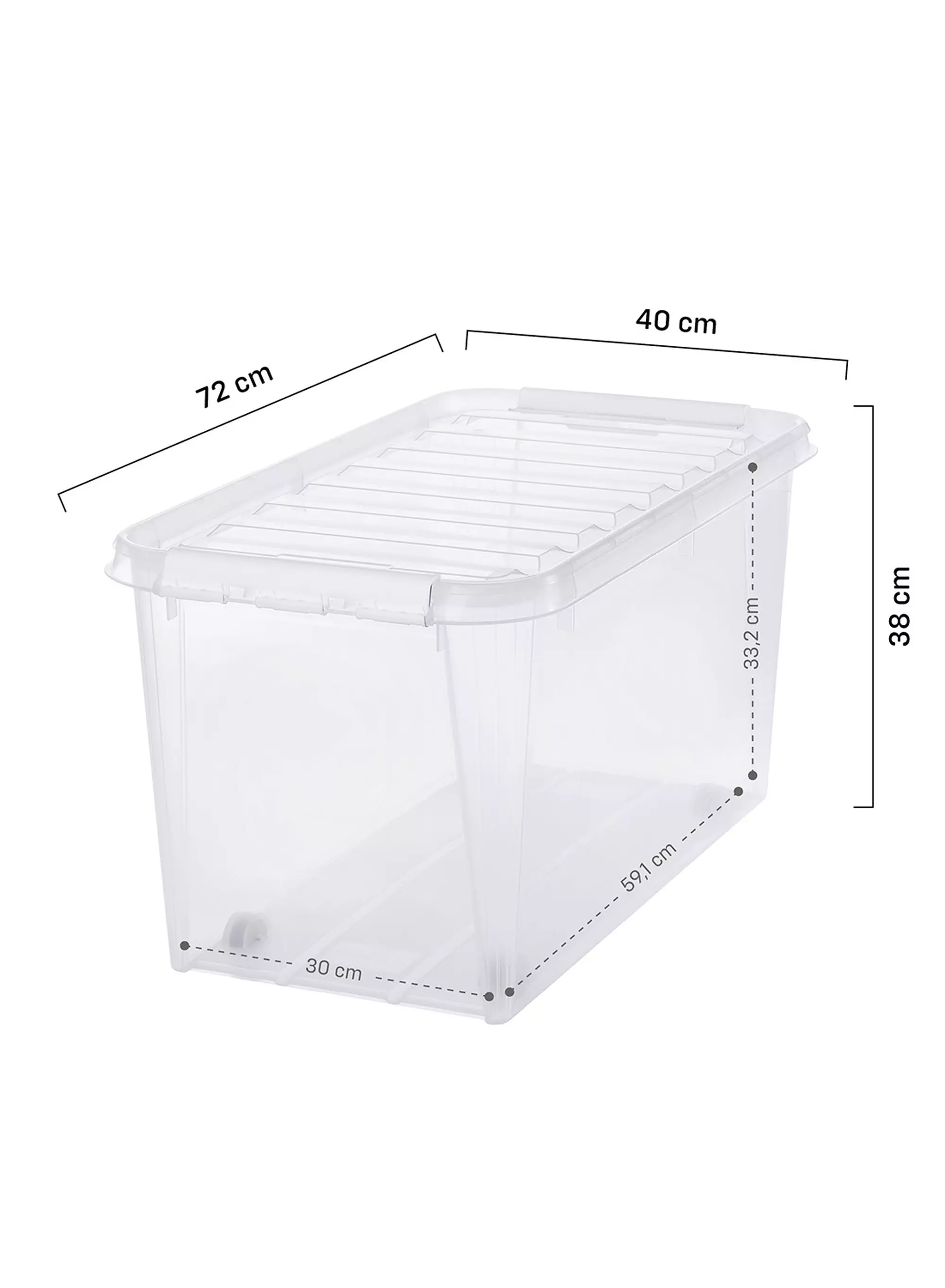 opbergbox 70L Paris transparant 72x40x38