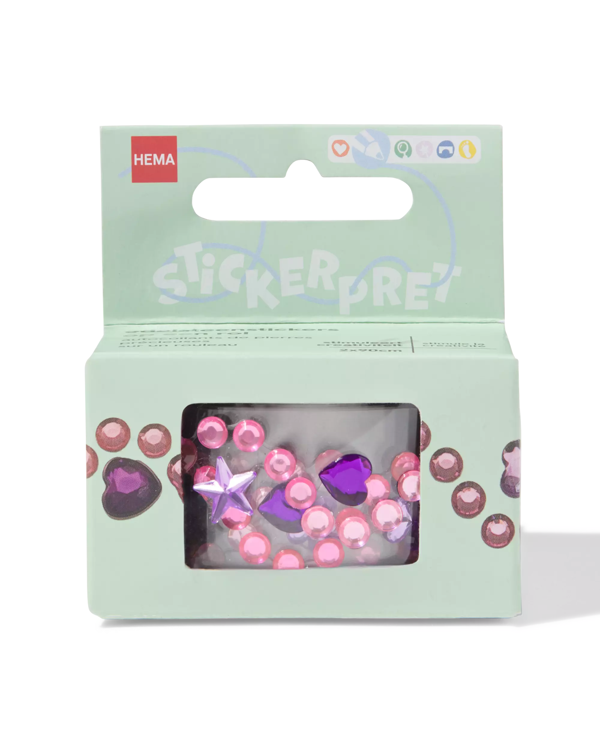edelsteenstickers op rol 90cm - 2 stuks
