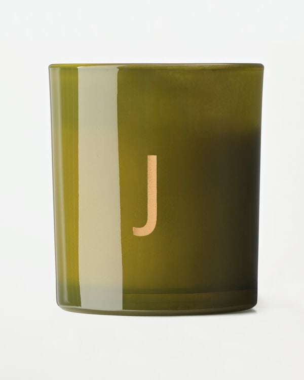 bougie en verre &Oslash;8x9cm lettre J J - 61102669J - HEMA