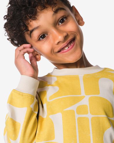 pull enfant tissu sweat abstrait moutarde moutarde - 30730501MUSTARDYELLOW - HEMA